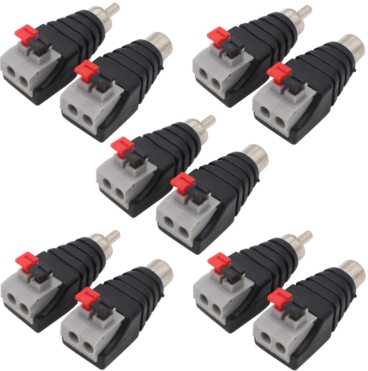 10 Stuks RCA Male naar Female Audiokabels - Geschikt voor Audio en Video Toepassingen
