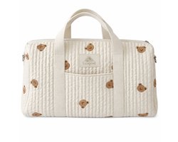Luxegoed® Luiertas Schoudertas – Verzorgingstas voor Baby – XL Luiertas met Kinderwagenhaken & Schouderband – Beertje Design – Ruime Opbergvakken – Unisex Baby Tas