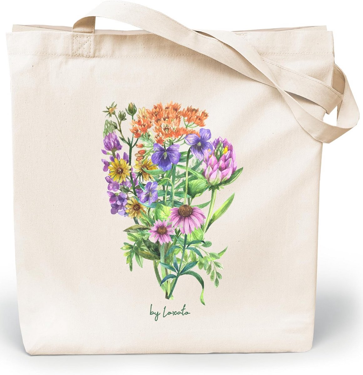 Dames Shopper - Canvas Tote Bag 35 x 42 cm - Extra Breed 8 cm