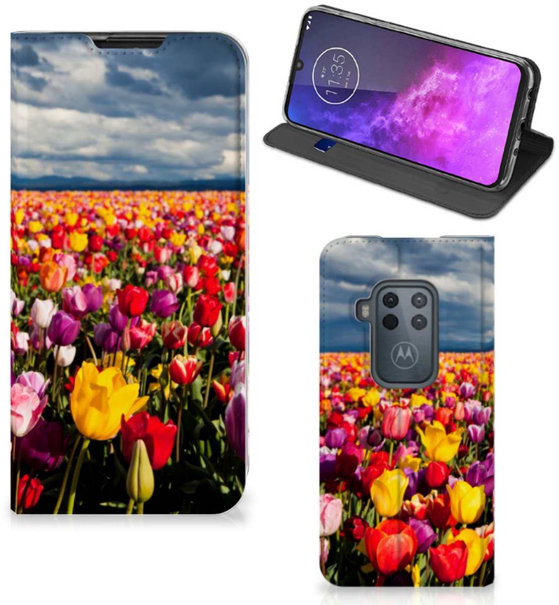 Motorola One Zoom Smart Cover Tulpen