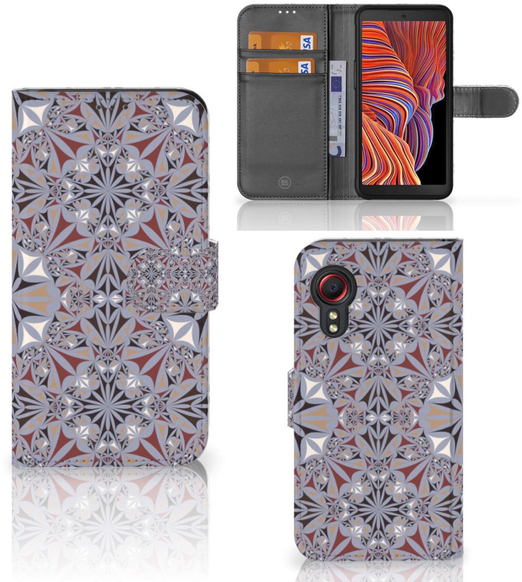 Book Case voor Samsung Galaxy Xcover 5 Bookcase Flower Tiles