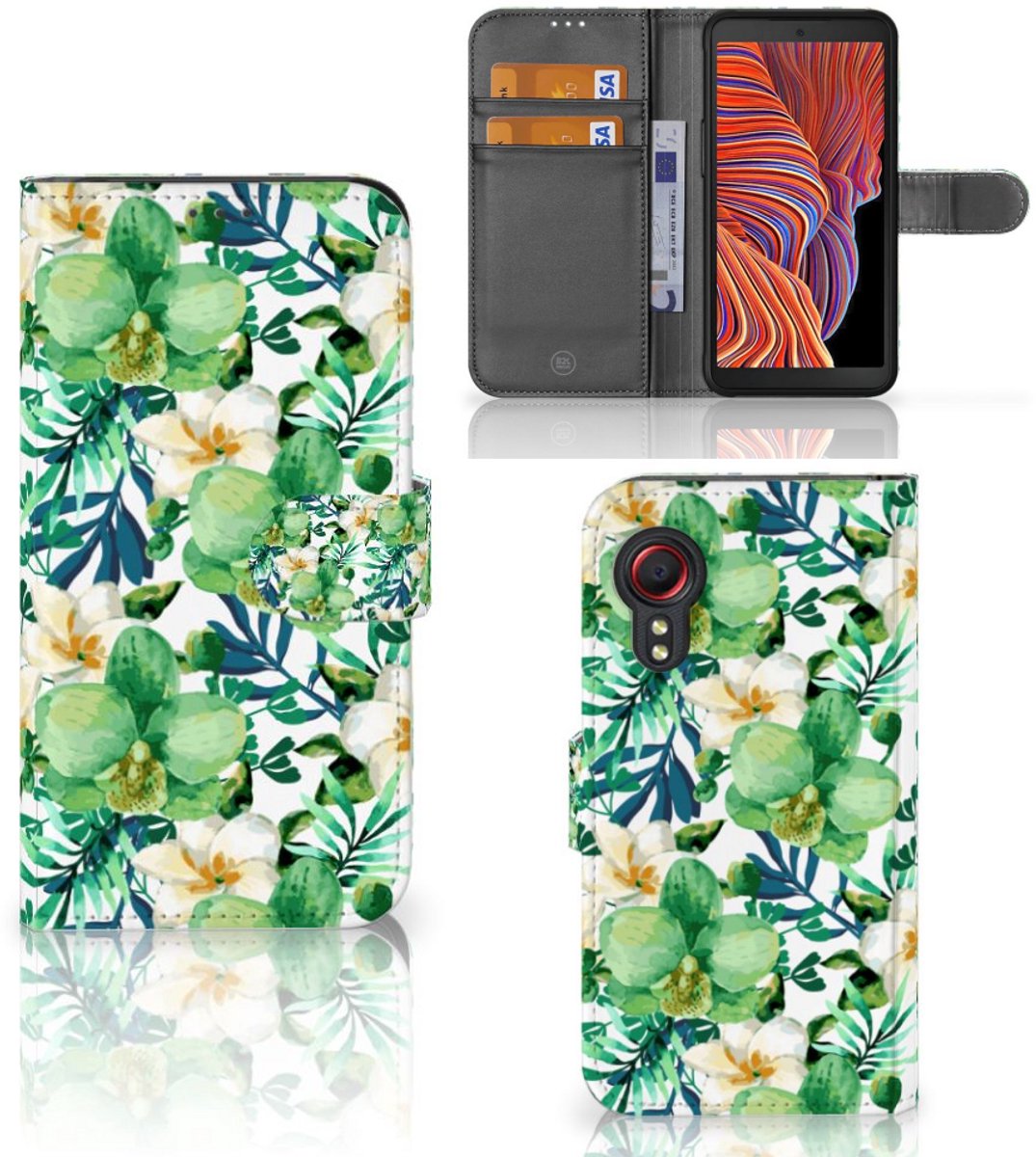 Samsung Galaxy Xcover 5 Hoesje Orchidee Groen