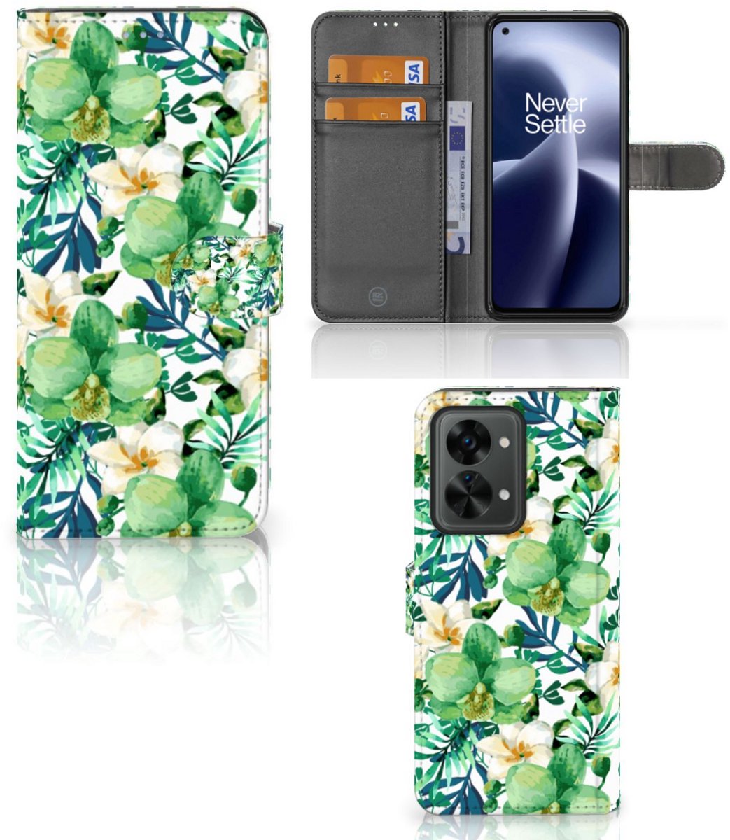 OnePlus Nord 2T Hoesje Orchidee Groen