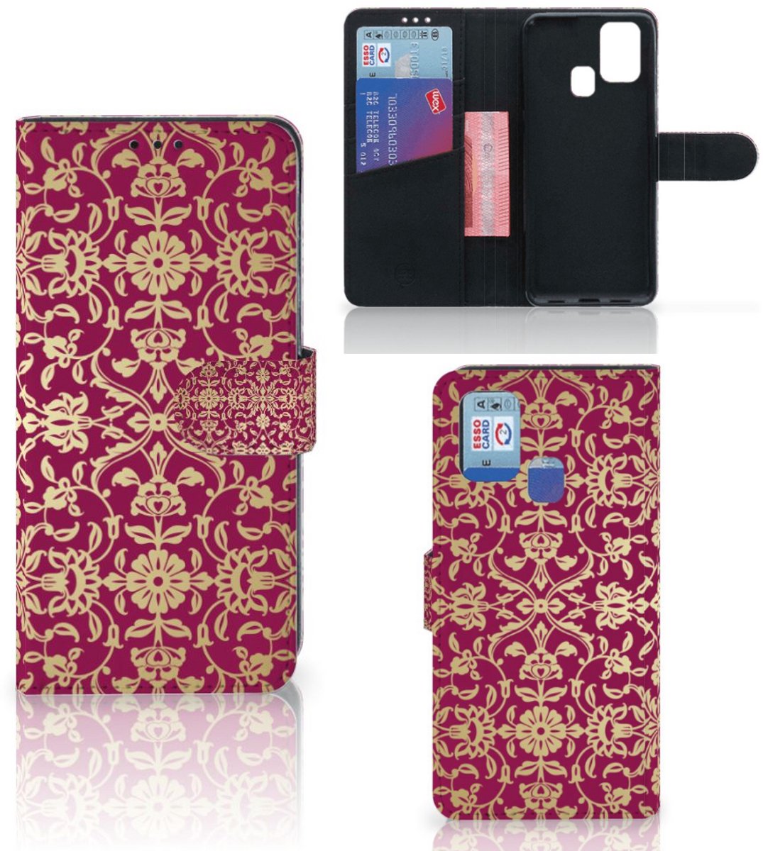 Boekhoesje voor Wallet Case Samsung Galaxy M31 Barok Pink