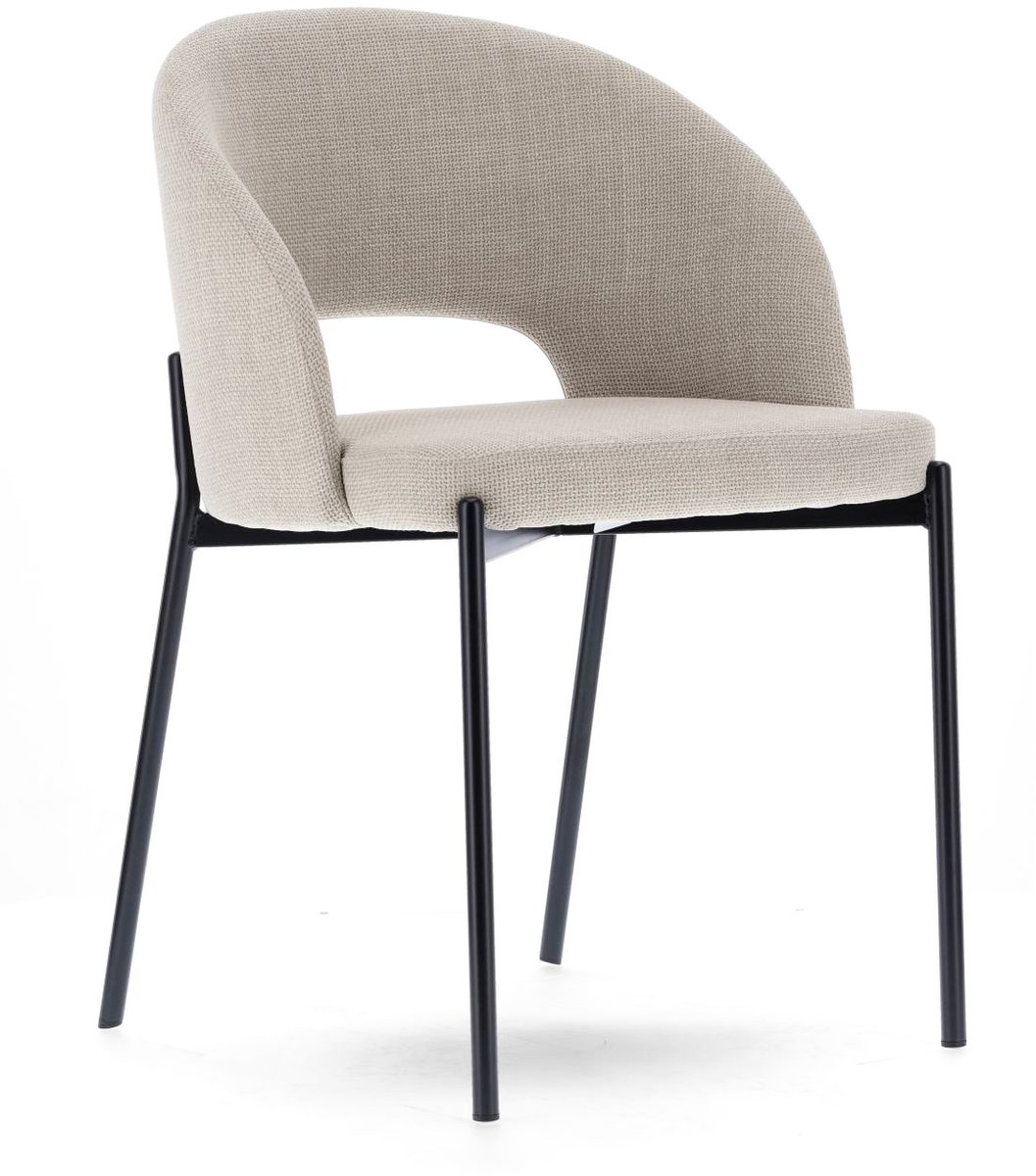 Eetkamerstoel - TOKE DC, Beige, black legs