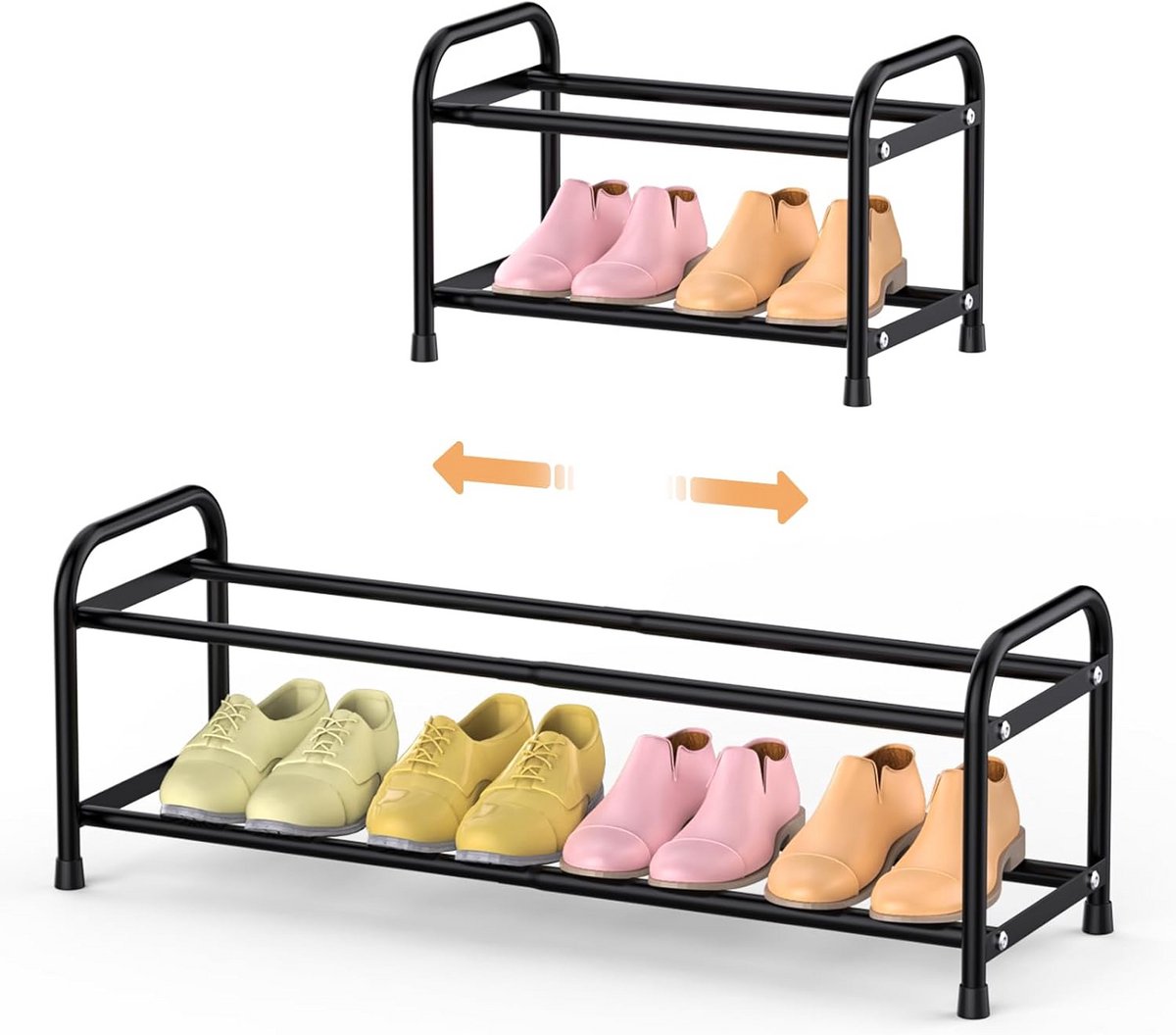 Schoenenrek zwart met 2 lagen