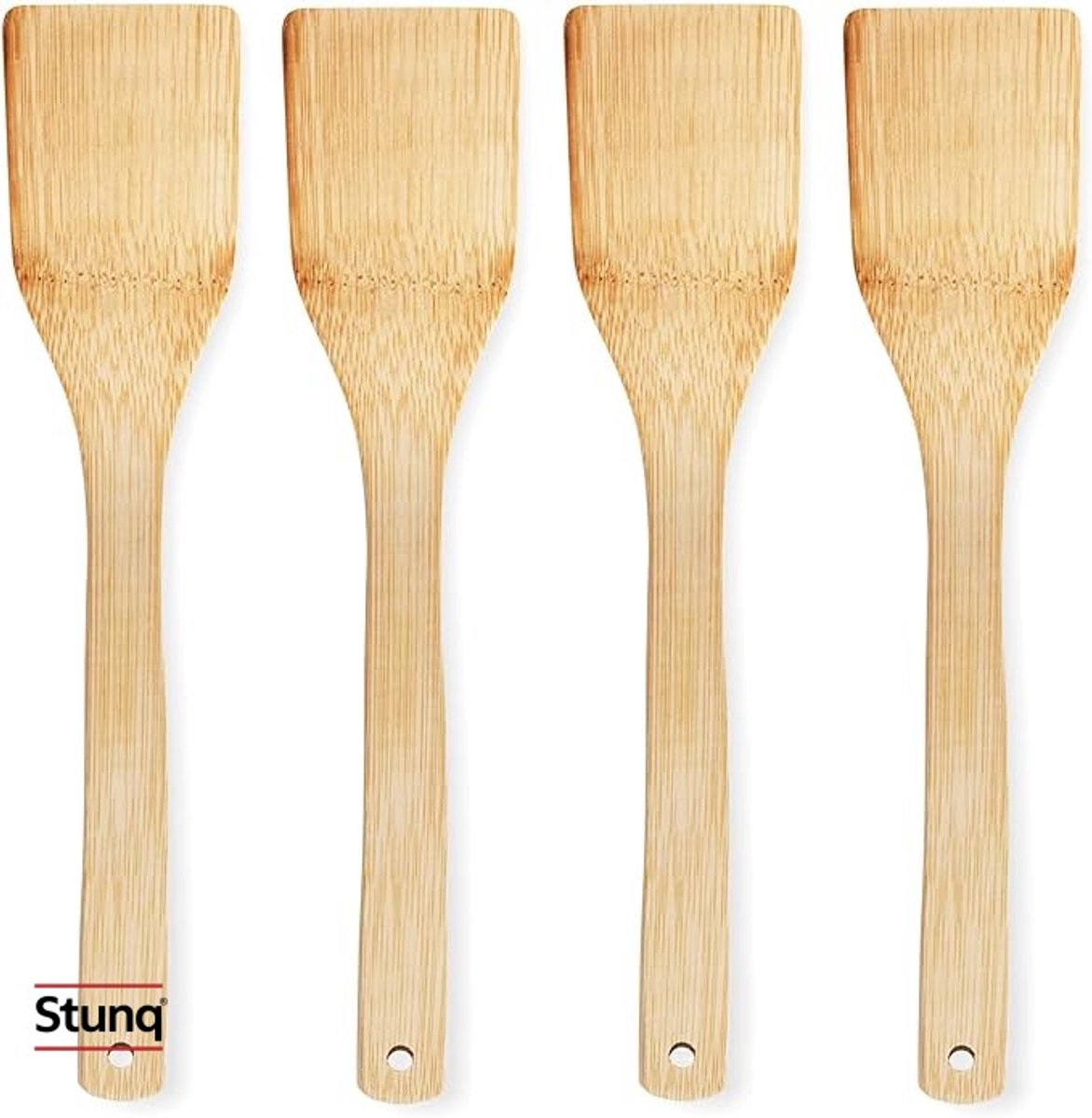 Bamboe keukengerei set van 4 stuks - natuurlijke houten lepels en spatels