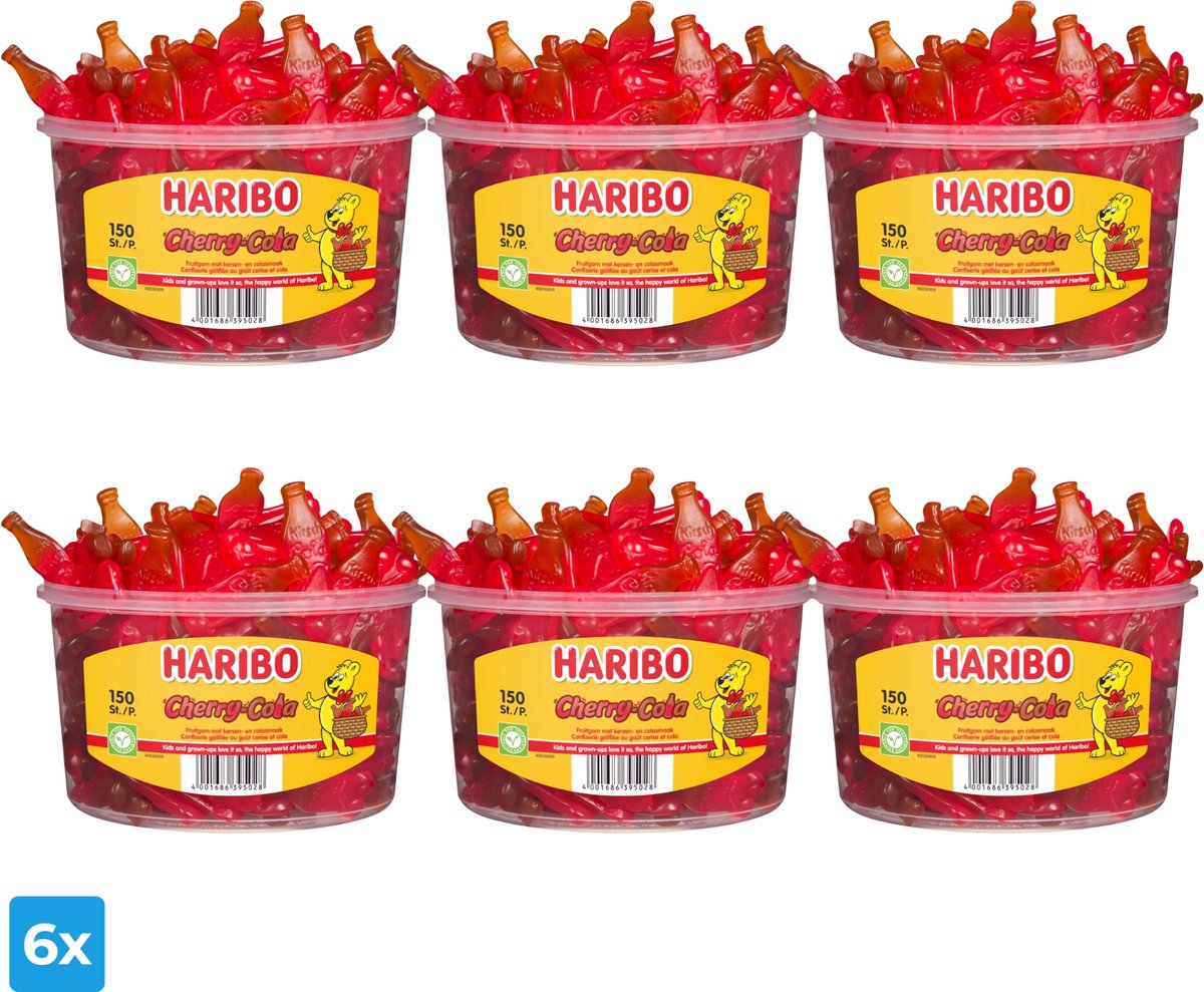 6x Haribo Kersen Cola (150 stuks)