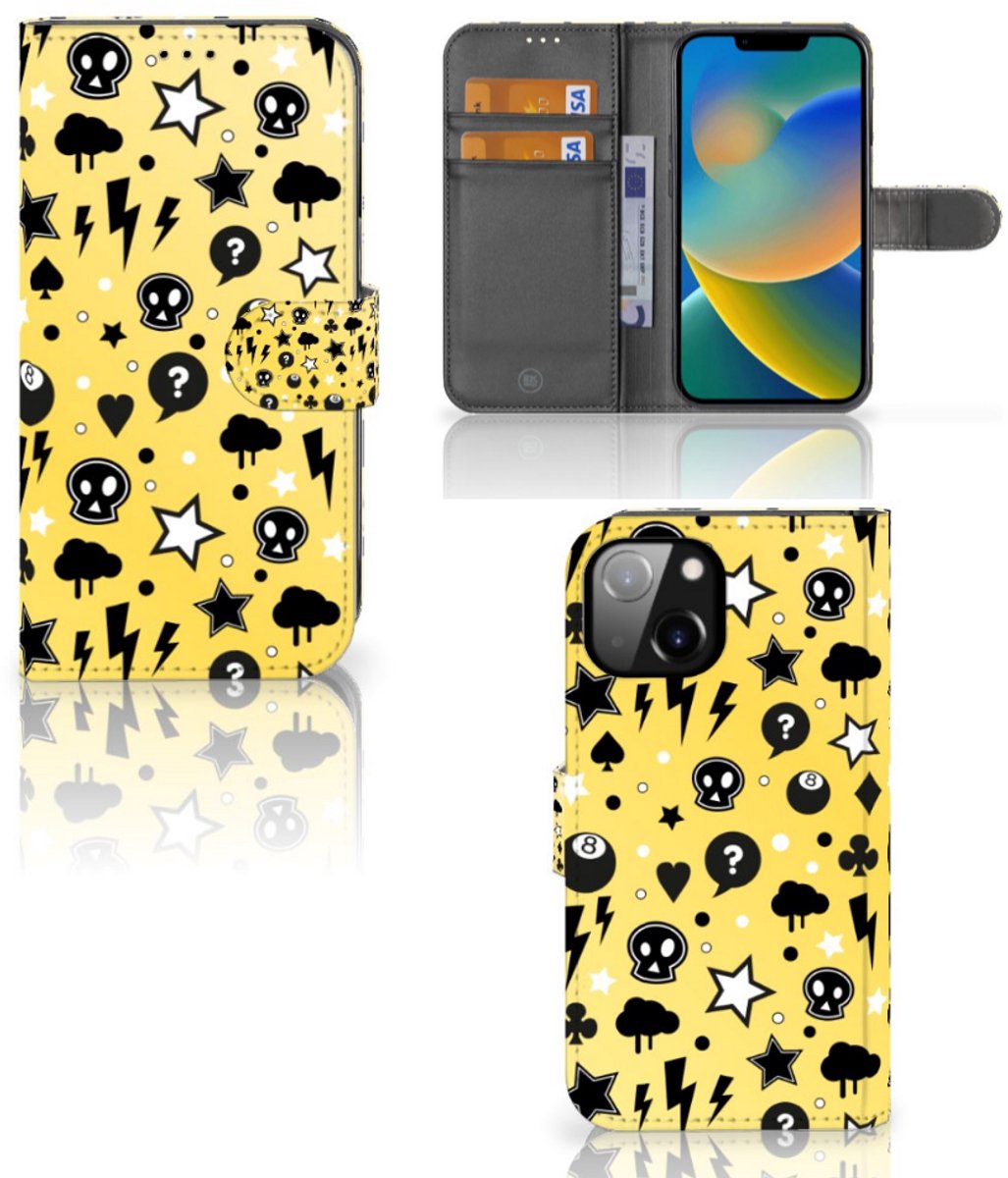 Telefoonhoesje met Naam Apple iPhone 14 Punk Geel