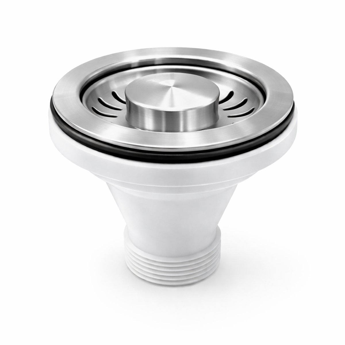 Waterval Korfplugset 114 mm – Zonder Overloop – RVS 304 – G1½ – Geschikt voor 90 mm Spoelbak – Zilver
