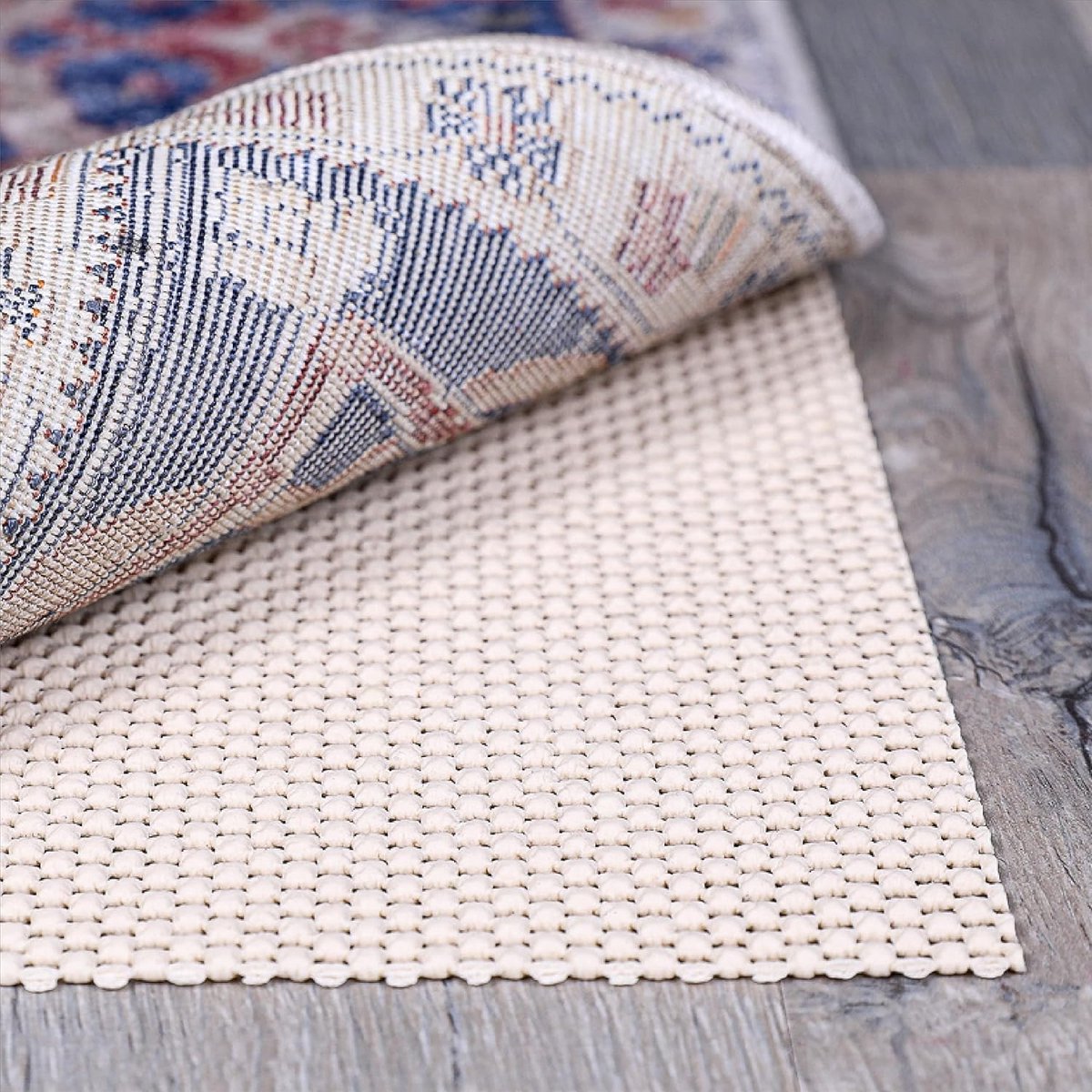 Natuurlijke gewatteerde antislip tapijt pad voor hardhouten vloeren 3 x 4,3 m