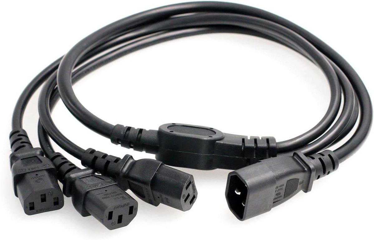 Stroomverdeler Kabel C14 naar 3x C13 - 10A 250V Verdeelkabel voor PC & Server