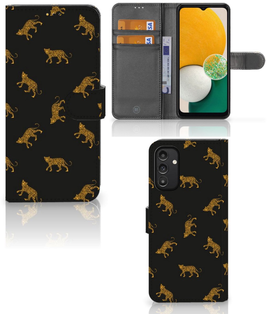 Telefoonhoesje met Pasjes voor Samsung Galaxy A14 5G Leopards