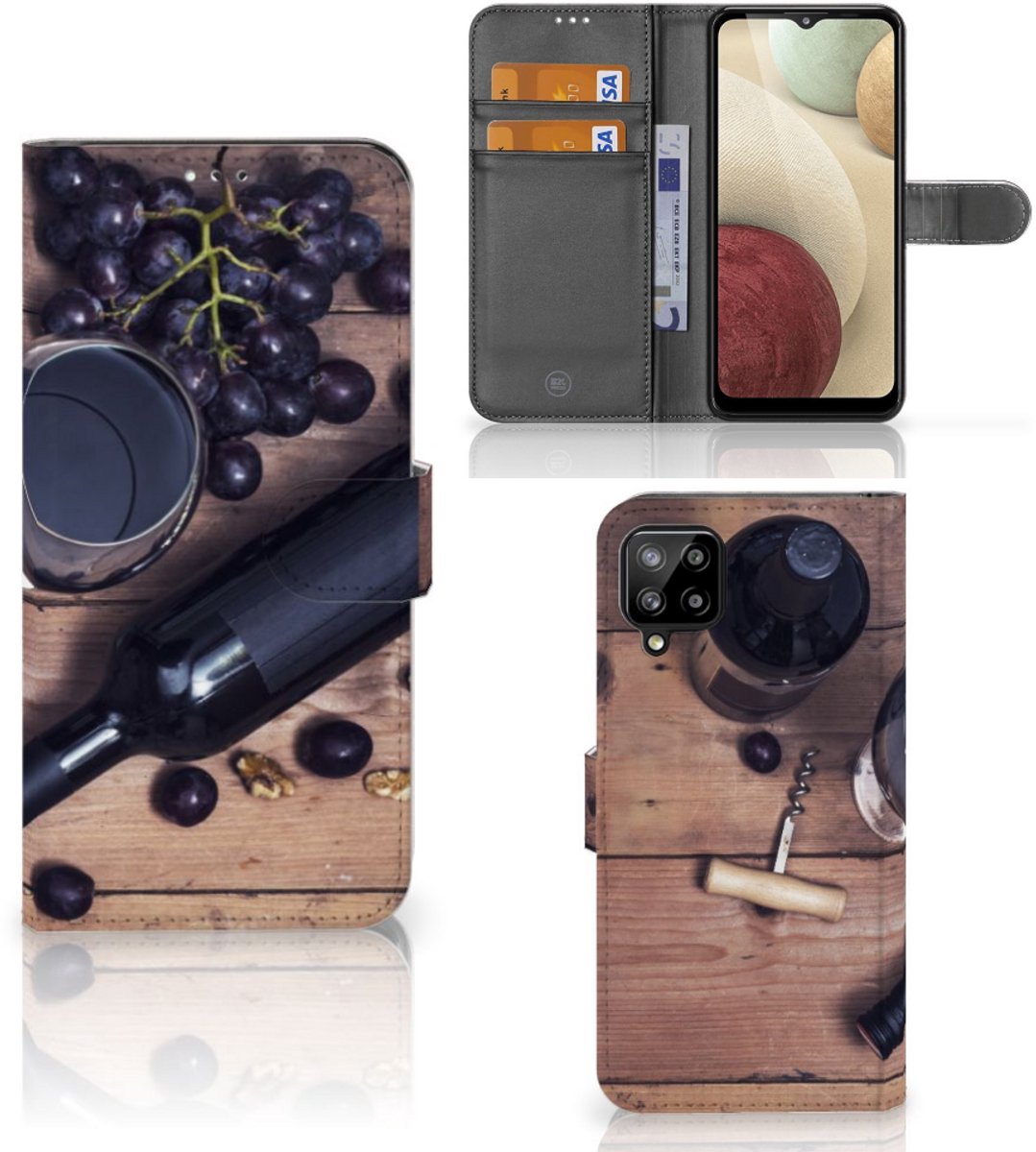 Boekhoesje voor Samsung Galaxy A12 Book Cover Wijn
