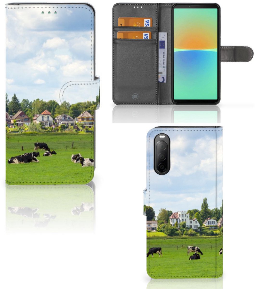 Sony Xperia 10 IV Telefoonhoesje met Pasjes Koeien