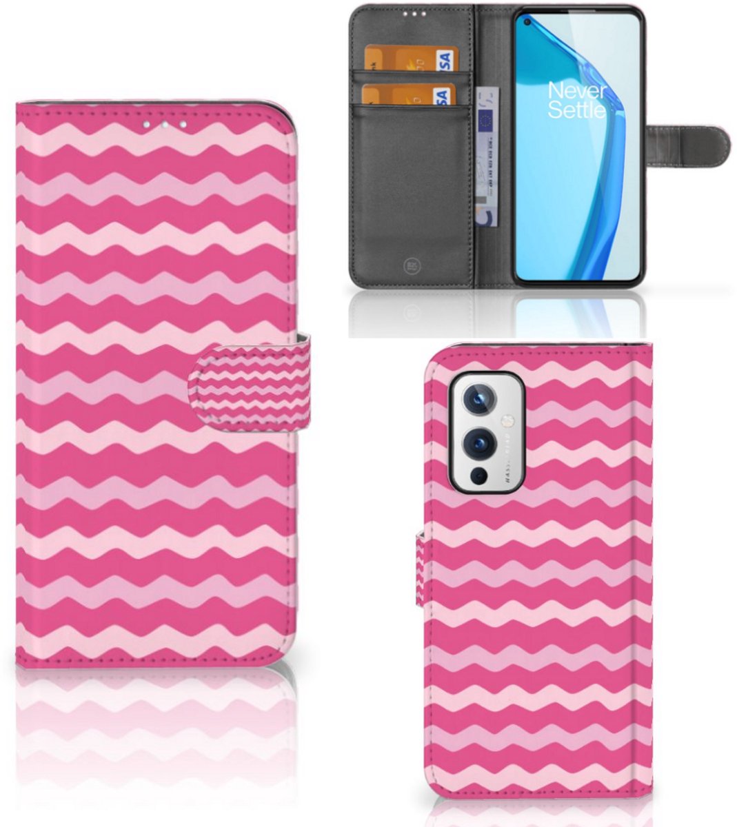 OnePlus 9 Telefoon Hoesje Waves Pink