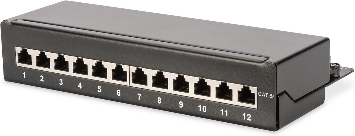 Desktop Patch Panel - Cat-6A - 8-poorts RJ45 - Afgeschermd - Zwart