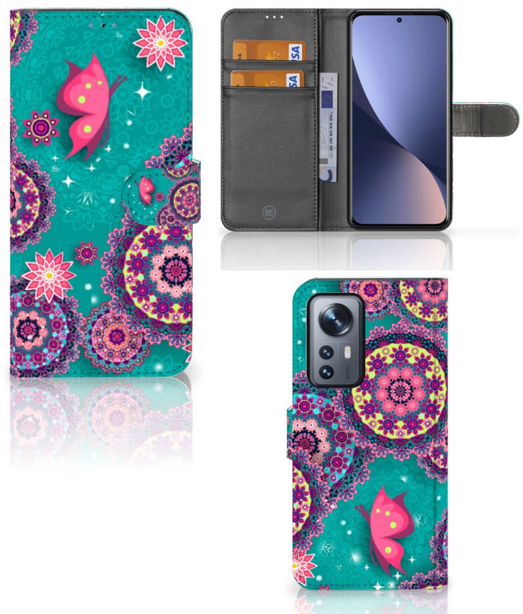 Xiaomi 12 Pro Hoesje Cirkels en Vlinders