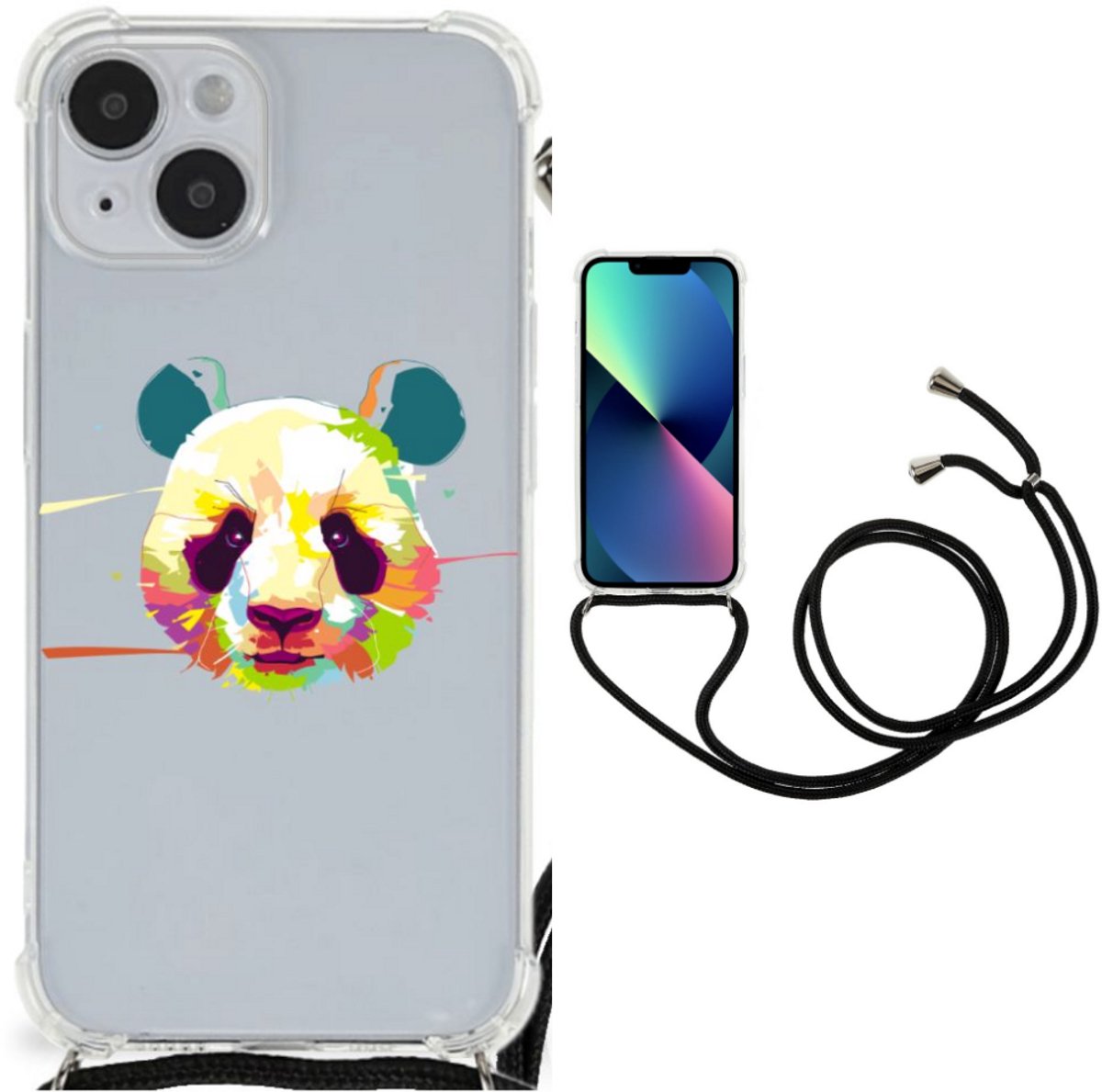 iPhone 14 Plus Stevig Bumper Hoesje Panda Color
