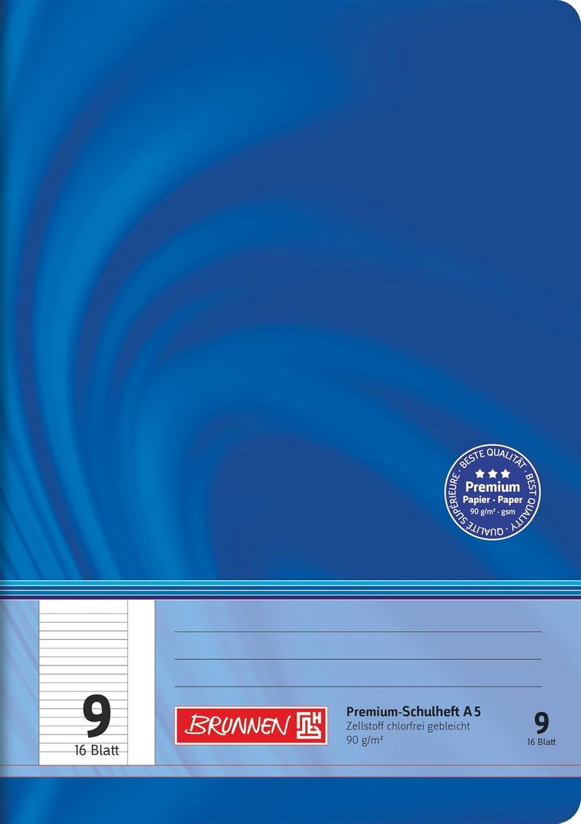 A5 School Notebook - 16 Sheets, Lined, with Border