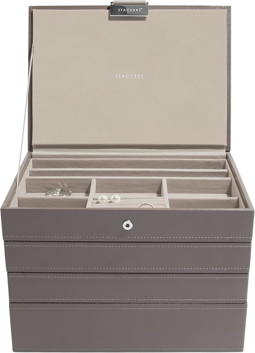 Klassiek medium juwelenkistje – Set van 4 voor ringen, oorbellen en armbanden
