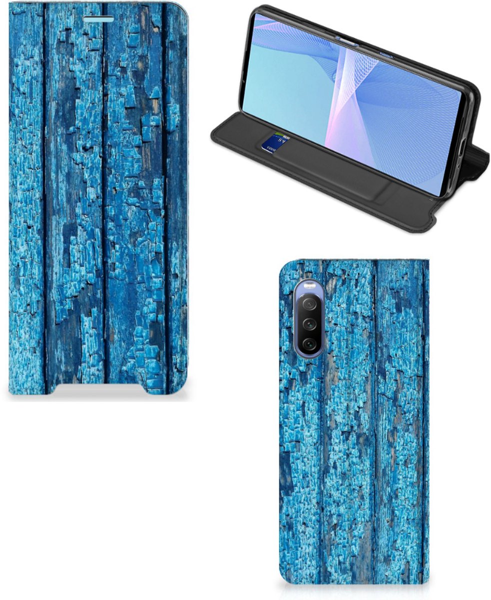 Sony Xperia 10 III Book Wallet Case Wood Blue