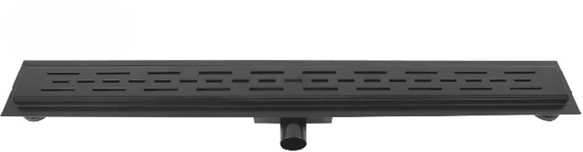 Douchegoot 70 cm Zwart RVS – Afvoer voor Inloopdouche met Uitneembaar Rooster