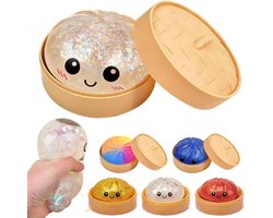 Giant Squishy Dumpling Squishy - 1 Stuk - Fidget Squishy - 10cm - Met Voedselstomer - Knijp Speelgoed - Stressbal - Stress Relief Speelgoed - Langzame Squishy Dumplings Om Angst Te Verminderen - Sensorisch Fidget-decompressiespeelgoed - wit