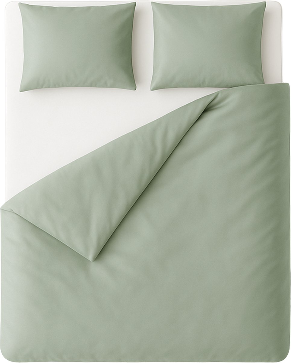 Ten Cate 100% Katoensatijnen Lits-Jumeaux Dekbedovertrek - 240x200/220 - Groen