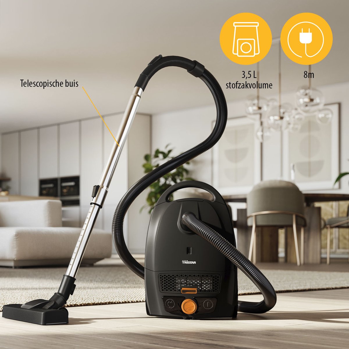 Tristar SZ-2340 - Stofzuiger 700W - 3,5L Capaciteit - 7.5 met actieradius - Compact en lichtgewicht — afbeelding 4