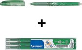 Pilot Groene FriXion Ball 0.5mm Uitwisbare Pen + 3 stuks Navul inkt set