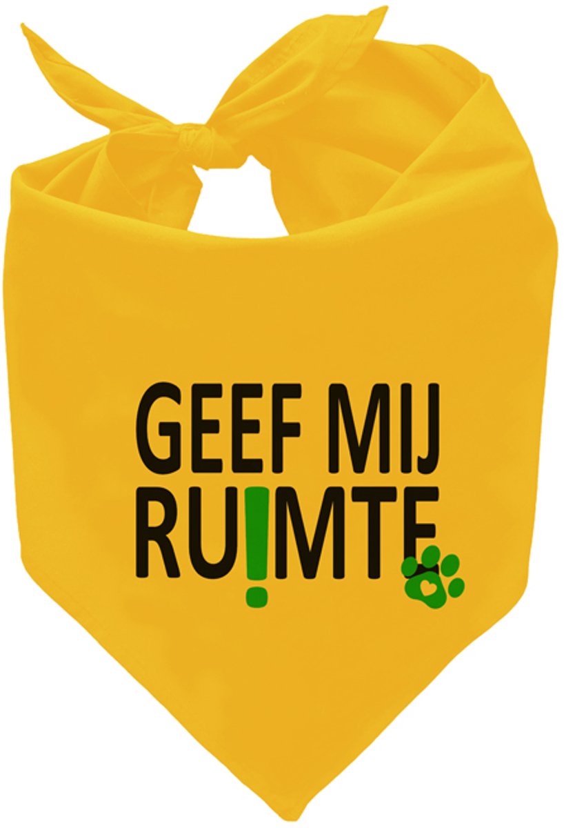 Gele honden bandana - Geef mij ruimte - 88cm voor middelgrote en grote honden. De gele hond, voor signalering en veiligheid.