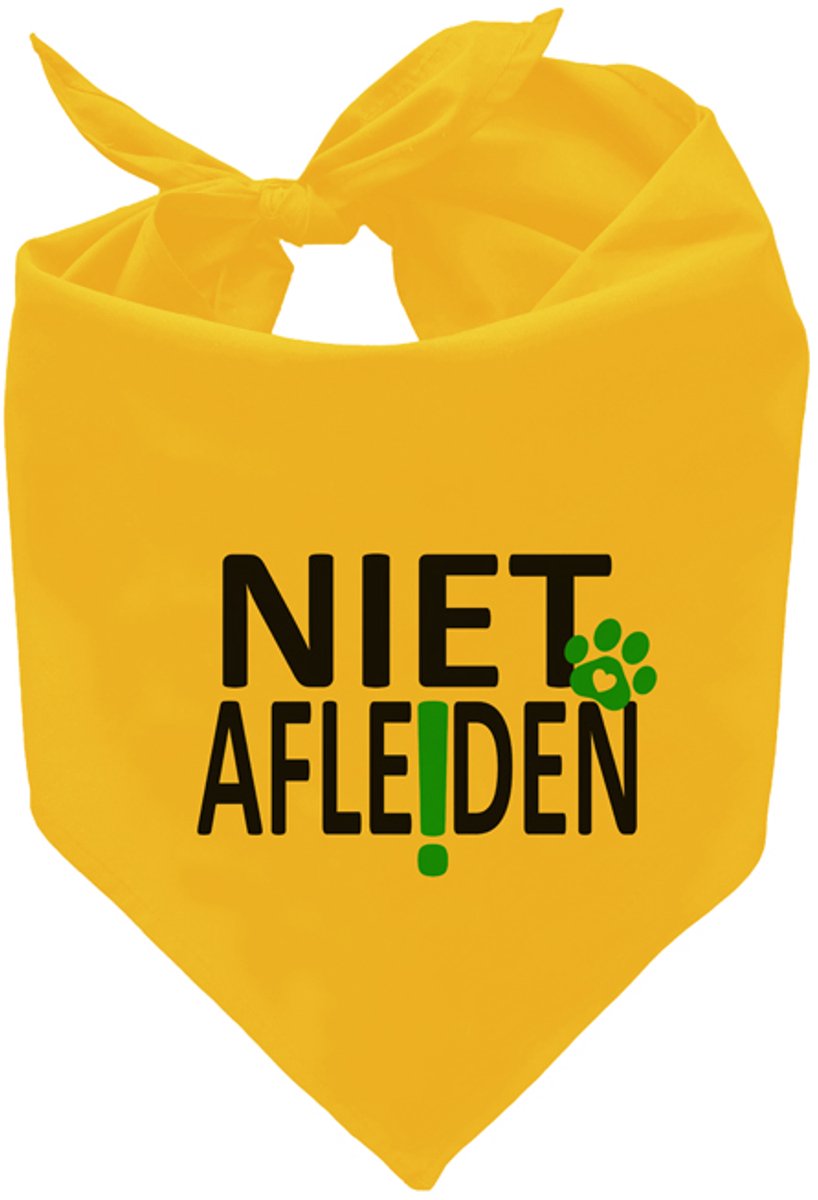 Gele honden bandana - Niet afleiden - 88cm voor middelgrote en grote honden. De gele hond, voor signalering en veiligheid.