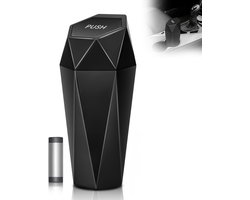 Hoge Kwaliteit Auto Prullenbak Zwart – Inclusief 15 Extra Vuilniszakken – Autoprullenbak voor Bekerhouder – Waterdichte, Geurvrije Auto Prullebak met Deksel