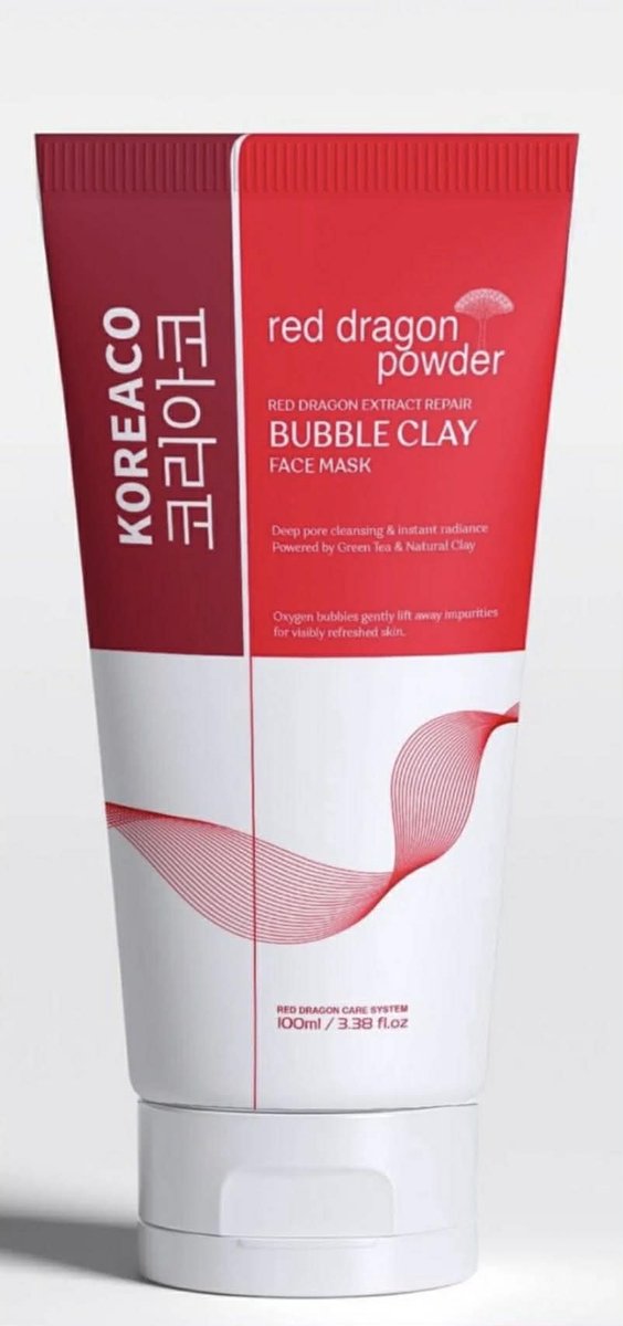 Koreaco Red Dragon Bubble Clay Mask - Verzorgend & Reinigend Gezichtsmasker met Natuurlijke Klei - 100 ml