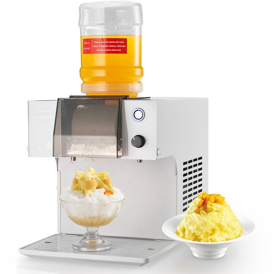 VEVOR Snowflake-ijsmachine, 40kg/dag Ijsschaafmachine, Ijsschaafmachine met Roestvrijstalen Mes, Elektrische Bingsu-machine met 1,8 L Tank, Snelle Koeling In 90 Seconden, voor Thuis en Kleine Evenementen