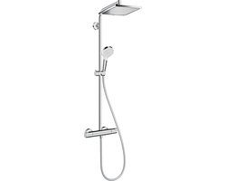 hansgrohe Crometta E - Showerpipe - EcoSmart waterbesparend - 240mm - 1 straalfunctie - Chroom - Met thermostaat