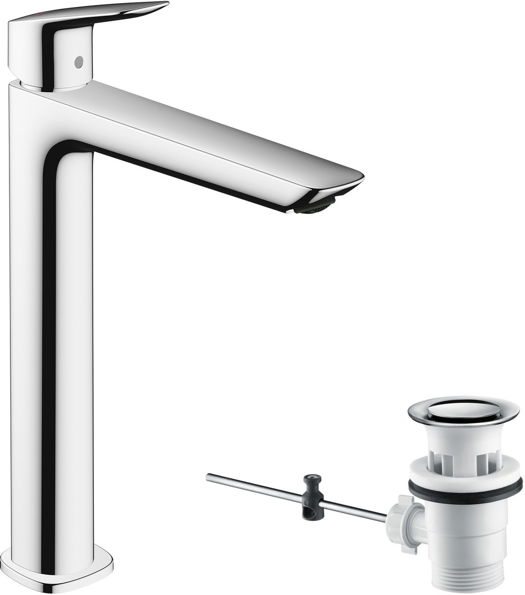 Hansgrohe Logis - Wastafelkraan Fine 240, incl. afvoergarnituur, EcoSmart, chroom 71257000