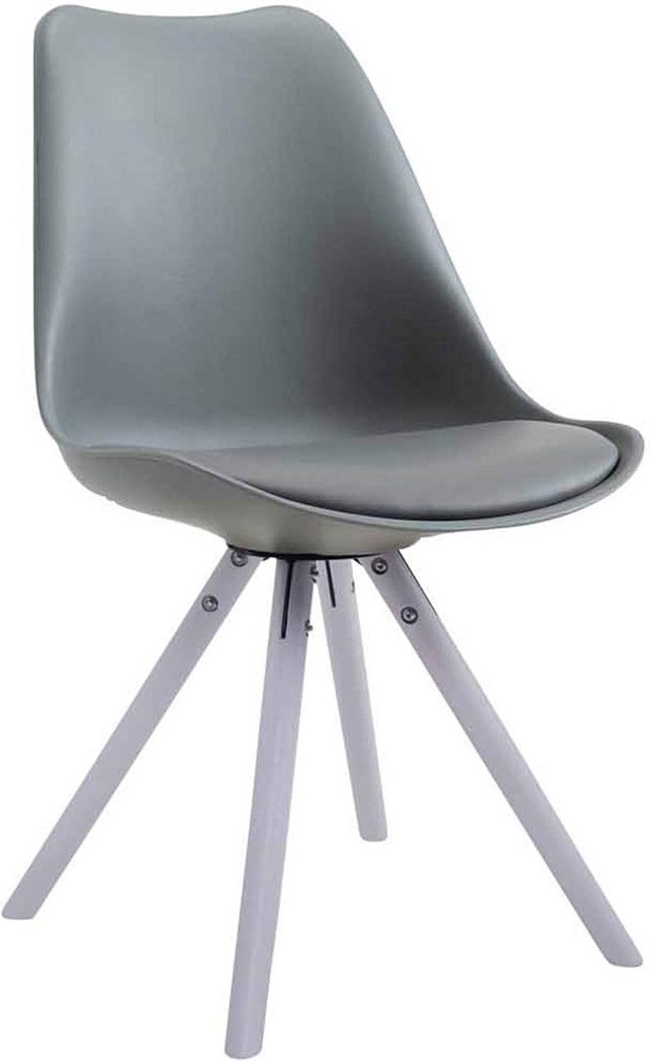 Moderne Eetkamerstoel met Rond Houten Frame - Comfortabele Kunstleren Bekleding
