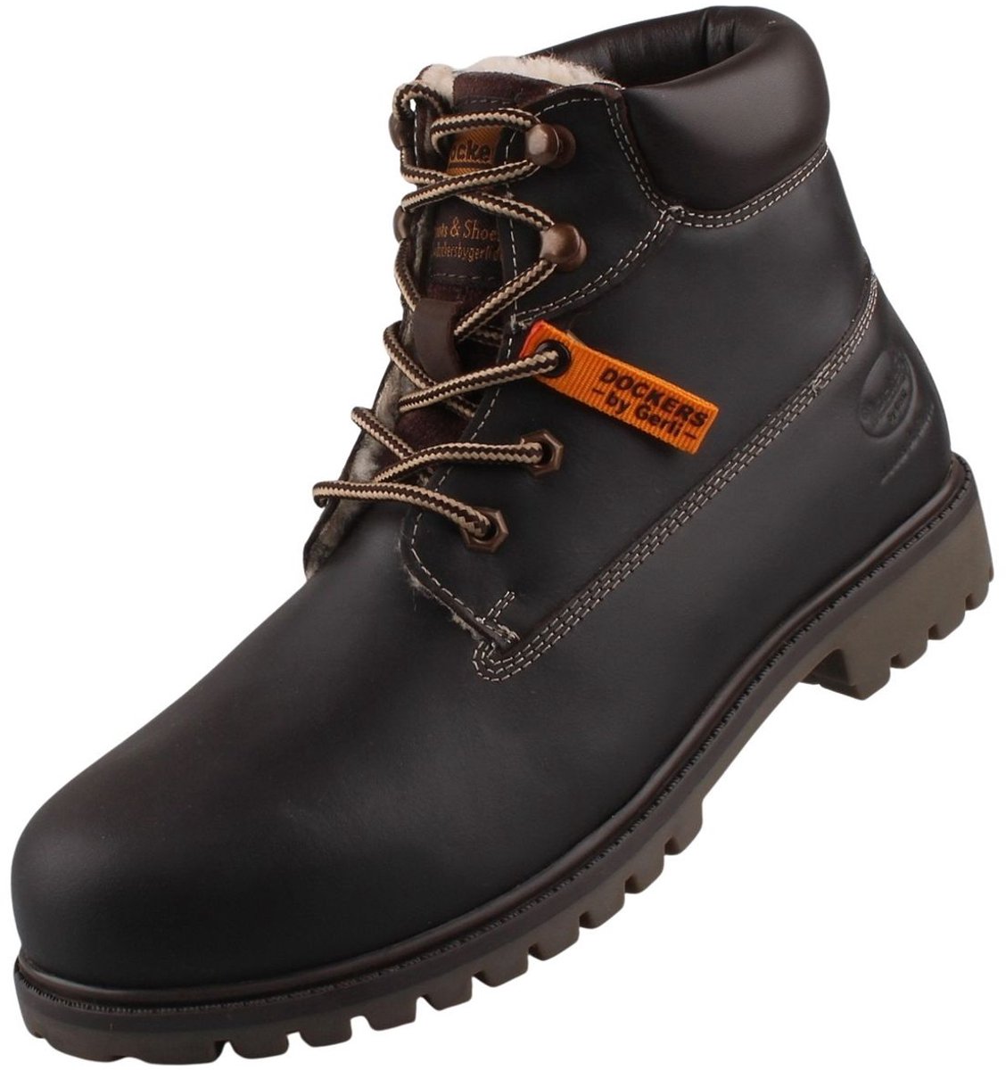 Dockers by Gerli heren gevoerde leren laarzen bruin