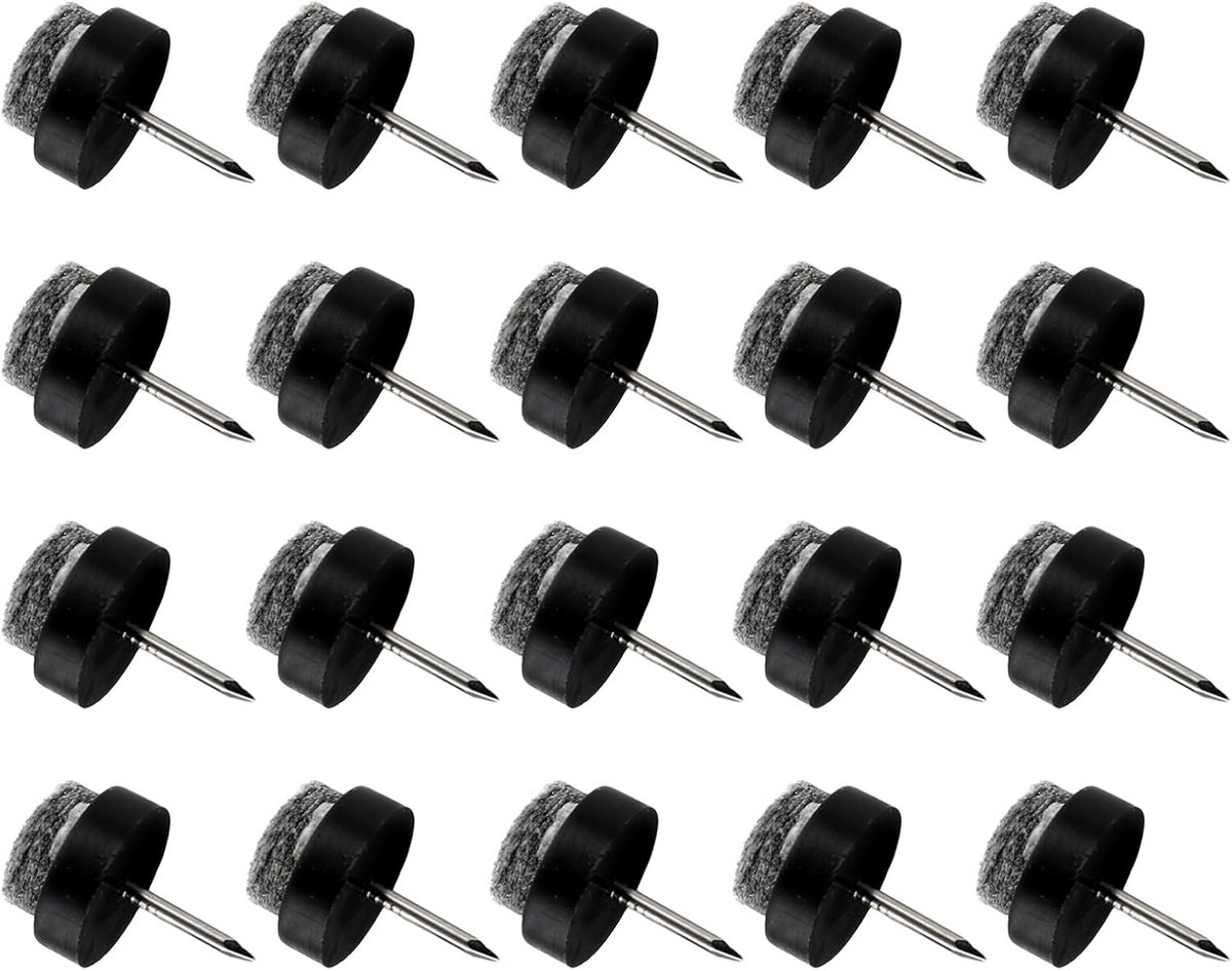 15 mm Viltglijders voor Meubels - 70 Stuks Zwarte Viltstiften voor Vloerbescherming