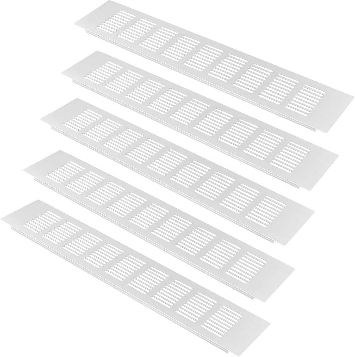 5x Aluminium Ventilatie Roosters voor Deur Kast en Koelkast 400x80 mm