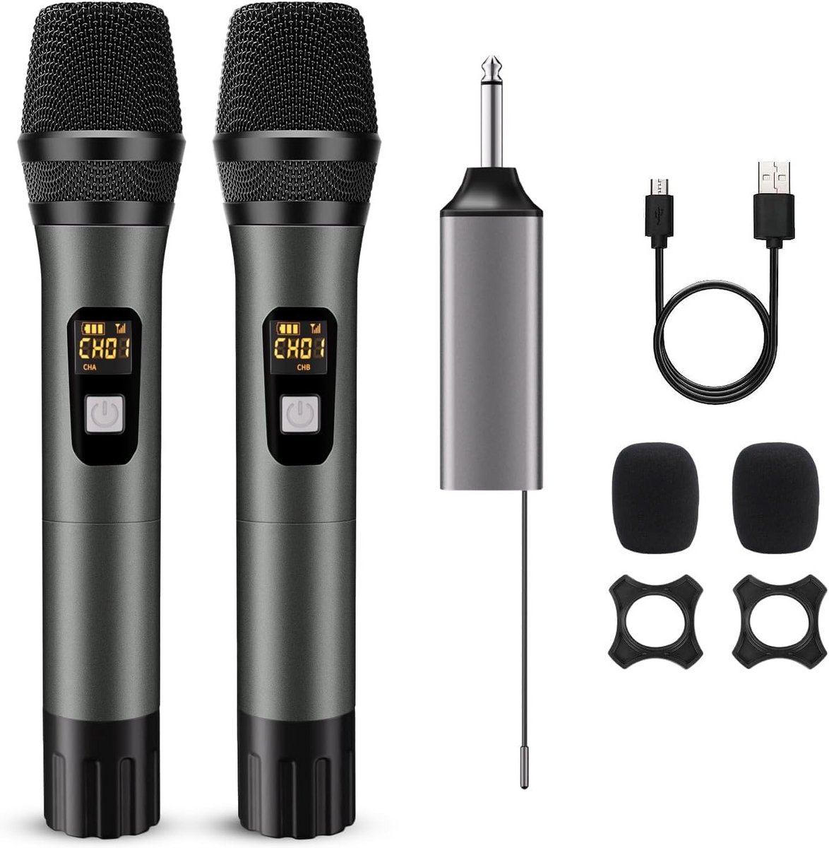 Draadloos Dubbel Handheld Microfoonsysteem UHF voor Live Optredens en Presentaties