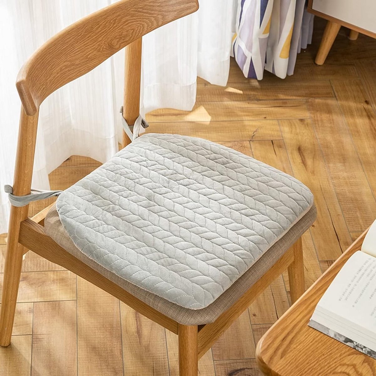 Set van 4 U-vormige Stoelkussens voor Eetkamerstoelen - Wasbaar Kant-en-klaar