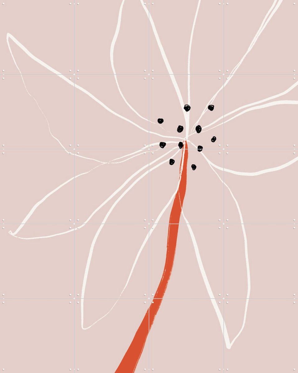 IXXI Abstract Flower No 1, uplusmestudio & Various - 80 x 100 cm - Gratis ophangtool - Grote wanddecoratie en posters - Abstract, Line art