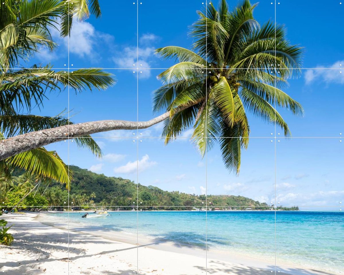IXXI Matira Beach - French Polynesia, Jan Becke - 100 x 80 cm - Gratis ophangtool - Grote wanddecoratie en posters - Kleurrijk, Fotografie