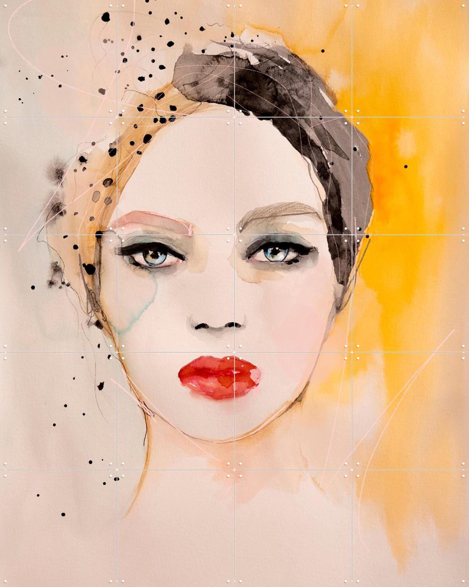 IXXI Sphere, Leigh Viner - 80 x 100 cm - Gratis ophangtool - Grote wanddecoratie en posters - Aquarel, Illustraties, Woonkamer, Slaapkamer, Mode