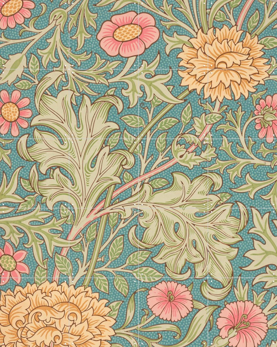 IXXI Double Bough blue, William Morris & Victoria and Albert Museum - 80 x 100 cm - Gratis ophangtool - Grote wanddecoratie en posters - Illustraties