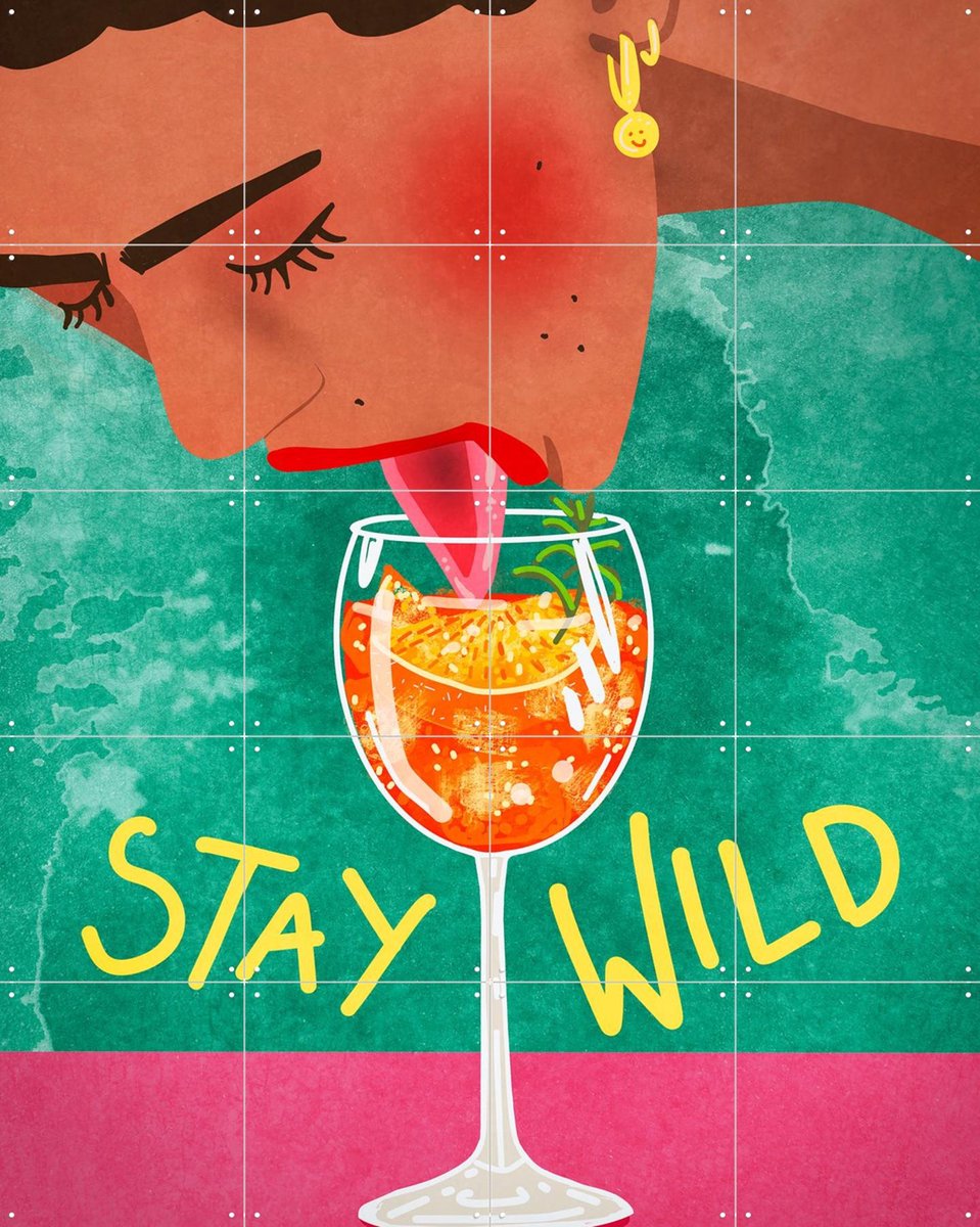 IXXI Stay Wild, Raissa Oltmanns - 80 x 100 cm - Gratis ophangtool - Grote wanddecoratie en posters - Grafisch Ontwerp, Speels, Cartoonesk