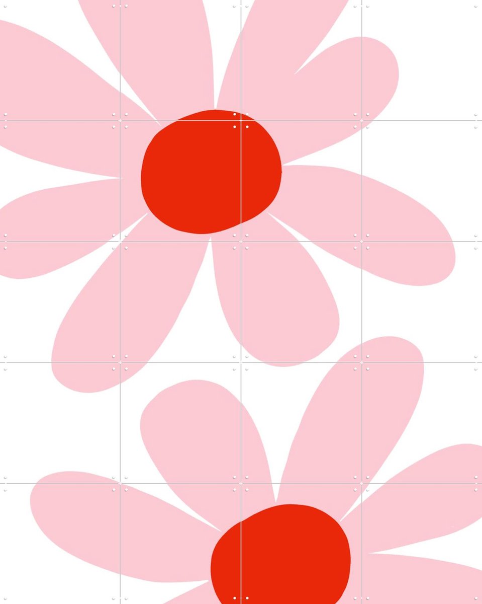 IXXI Pink Flower Petal, BAINAI - 80 x 100 cm - Gratis ophangtool - Grote wanddecoratie en posters Kinderkamer, Kinderen, Bloemen